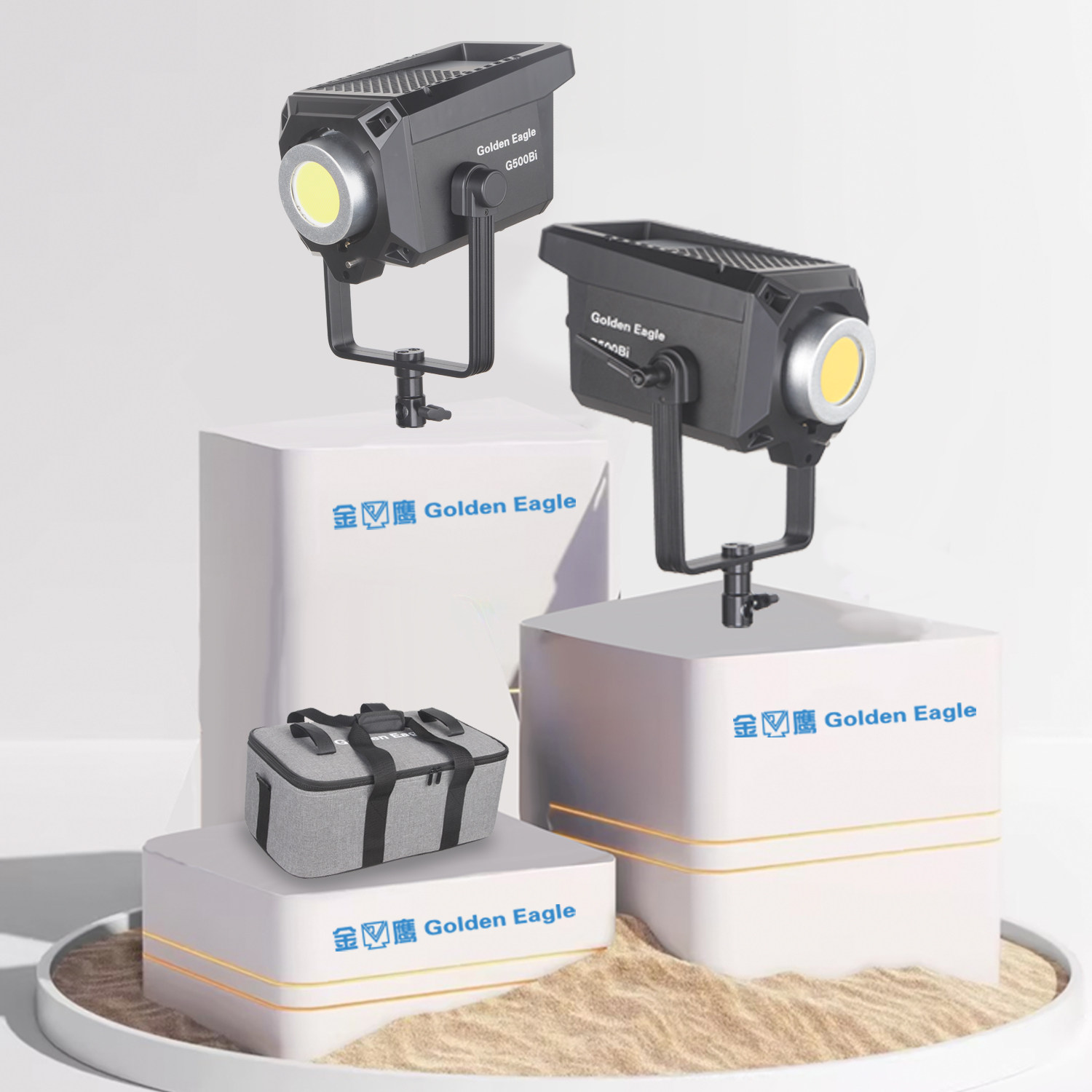 金鹰G500Bi 500瓦摄影常亮灯影视补光人像肖像写真直播短视频短剧直播间服装影楼平面LED持续光源500W