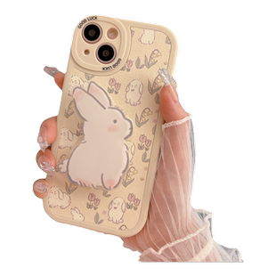 可爱兔子带支架适用苹果17/16promax手机壳iphone15/14plus华为nova系列opporeno8全包vivox80荣耀100小米13