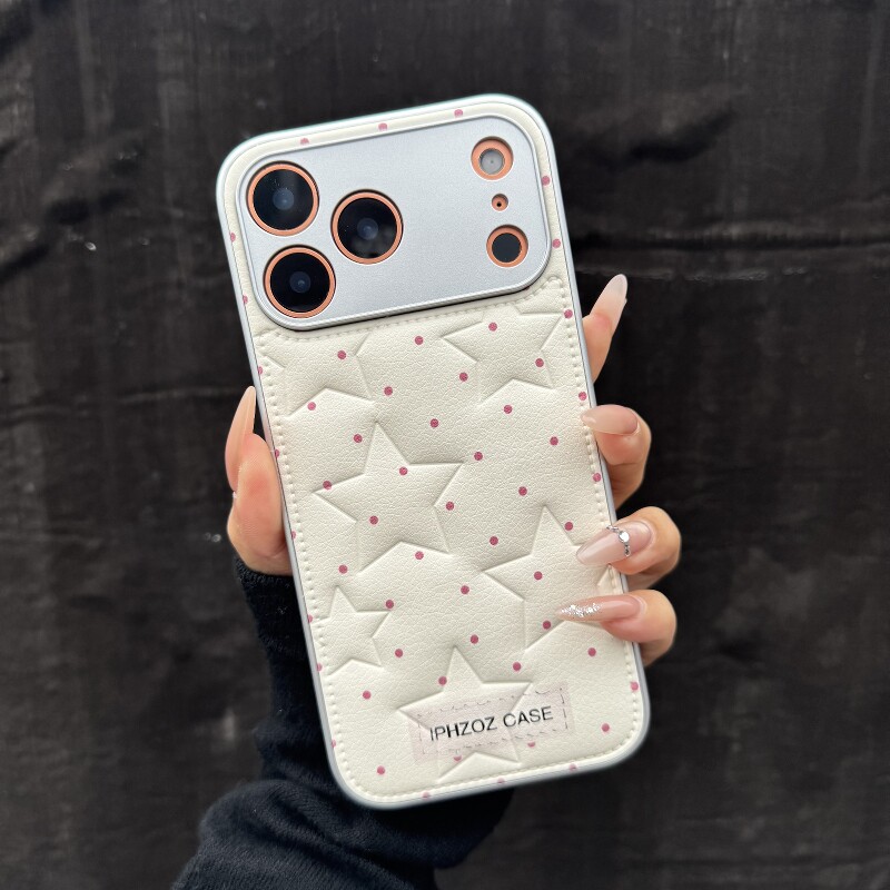 粉波点星星适用OPPOReno15Pro/14Pro/13/12手机壳findx9Pro/x8s/7女新款a6/a5Pro/a3高级感a97/a58防摔保护套