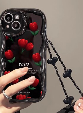 满屏郁金香适用vivox200/100s/90/80/70pro手机壳s30/20/19/18e女新款y300i/76软iqoo12/11/8/neo10/9s保护套