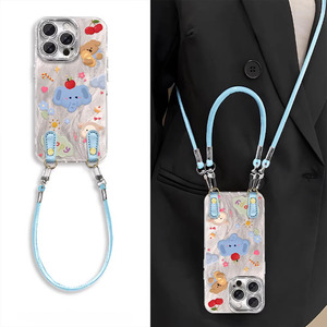 苹果小象适用OPPOfindx9pro/8s/7/6/5Pro手机壳Reno14Pro/13女新款k12s镜头膜a6Pro斜跨绳a3真我neo7GT保护套