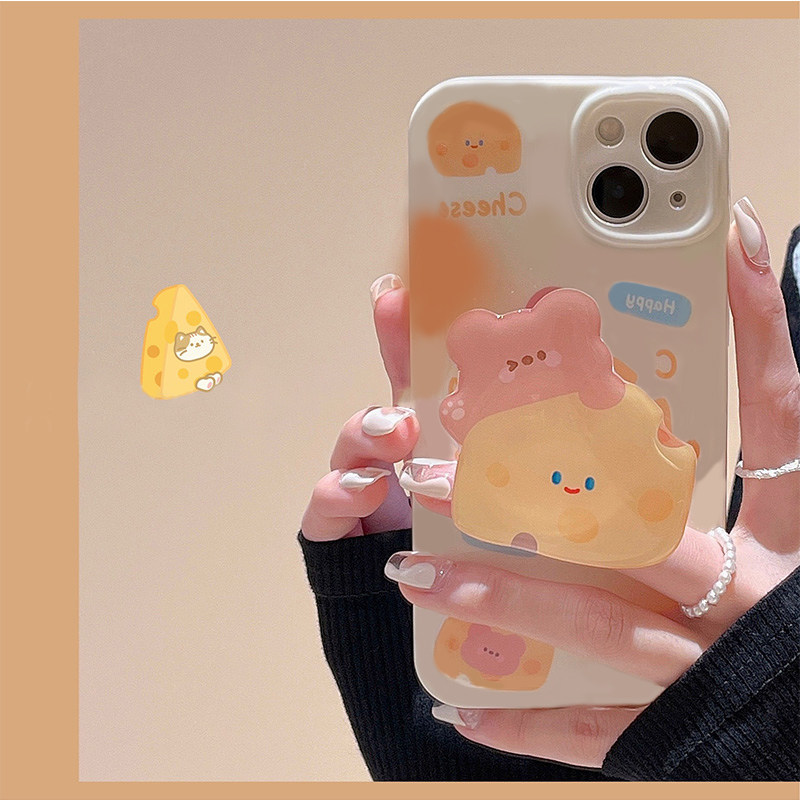 ins奶酪小熊带支架真我gt大师探索版手机壳realmex7pro新款gtneo3创意