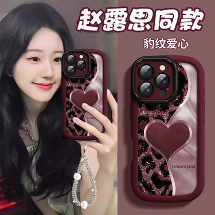 豹纹爱心适用小米17/15ultra/14/13promax手机壳红米k90/80/70/60/50女新款硅胶Redmi至尊note14/13/Civi5/4