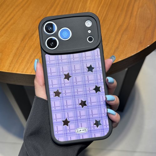 条纹星星镜面防摔手机壳适用小米