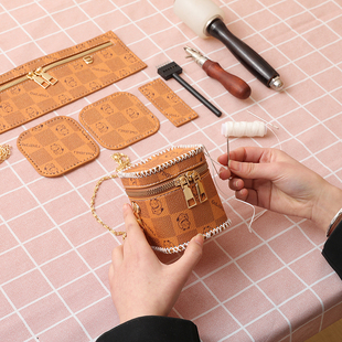 手工编织diy材料包自制手缝小方包送女友礼物口红包耳机包零钱包