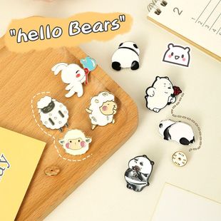 胸针别针创意萌系可爱情侣小熊猫 徽章立体金属不规则日韩风款