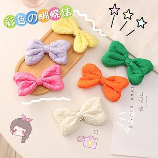 儿童配件发夹 女网衣服海绵胸针配饰红蝴蝶结头饰百搭彩色韩版