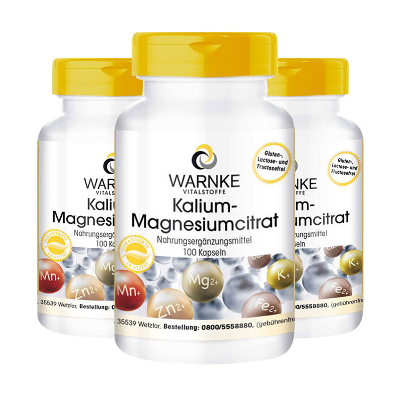 德国wanrke柠檬酸钾镁胶囊100粒*3