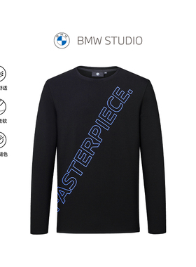 【舒适弹力】BMW STUDIO宝马男装秋季印花针织长袖T恤男