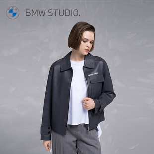 新款 BMW 秋冬季 潮流时尚 Studio宝马女装 休闲女士皮夹克外套