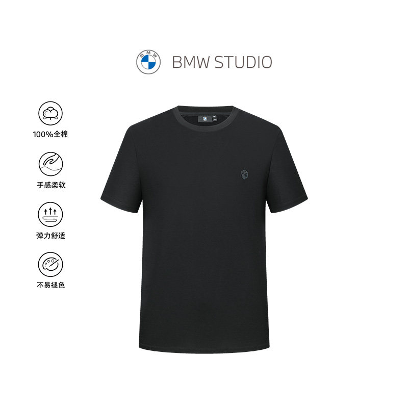 【吸湿排汗】BMW STUDIO宝马男装春夏100%棉短袖t恤男士