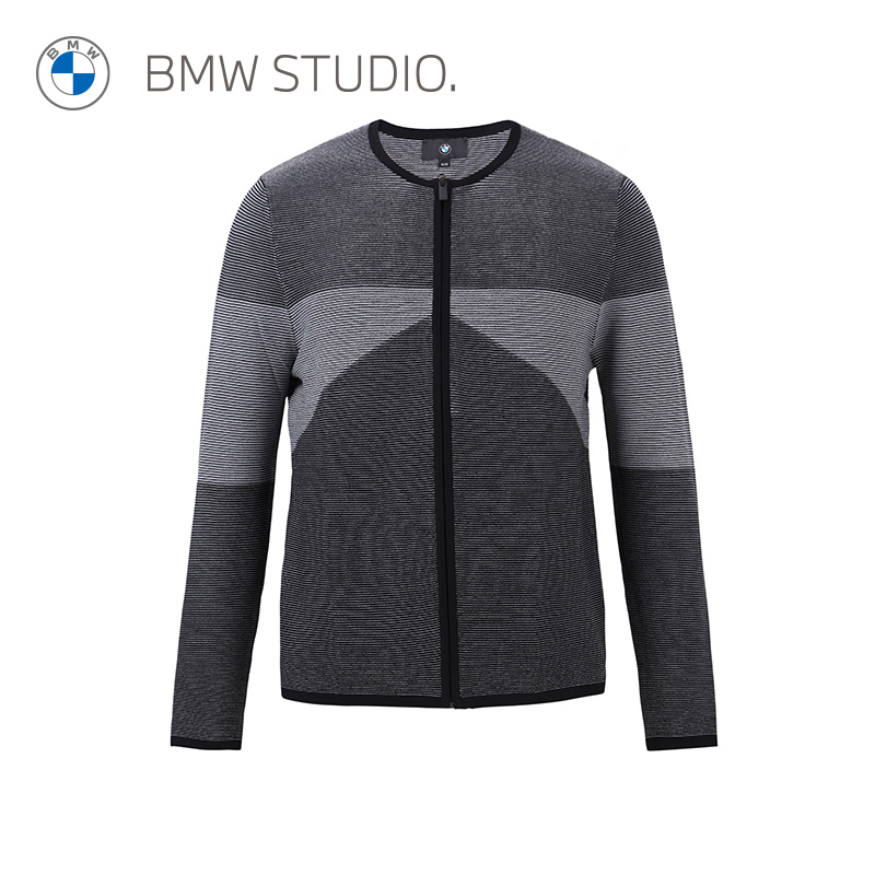 BMW Studio宝马男装秋冬新品男装全开襟拉链长袖毛衣时尚针织衫