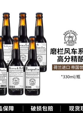6支装 荷兰进口De Molen帝磨栏/磨栏风车地狱与诅咒330ml精酿啤酒