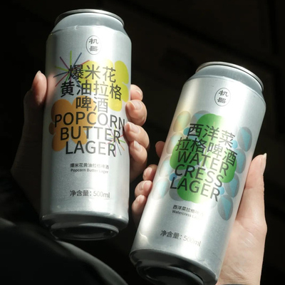 国产北平机器爆米花黄油西洋菜拉格经典德式小麦精酿啤酒500ml罐