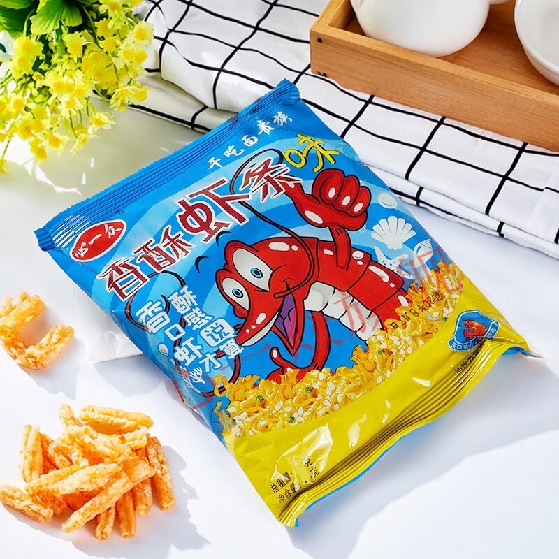 心一众干脆面零食干吃面香酥虾条味休闲网红方便面46克整箱包邮