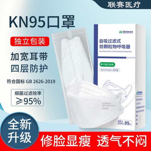 高颜值KN95口罩一次性立体Unimax