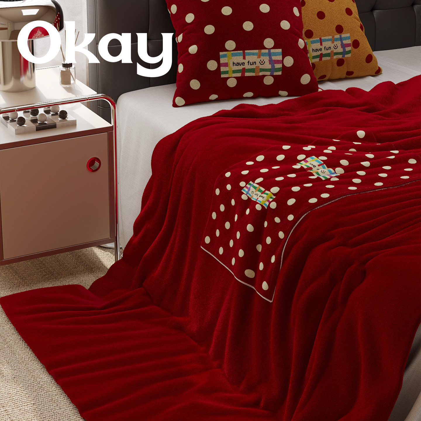 复古波点抱枕毯二合一韩系车载办公室午睡抱枕被可折叠空调毯子,居家布艺,抱枕被,淘宝优惠券,粉丝福利购,淘宝优惠卷