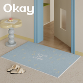 okay雨滴多巴胺丝圈入户地垫高级感门口脚垫 pvc防滑耐脏除尘定制