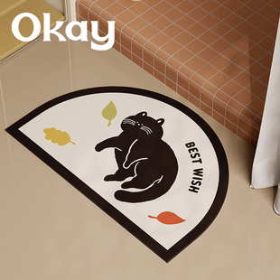 okay秋日猫咪浴室吸水地垫软硅藻泥厕所门口脚垫卫生间门垫子防滑