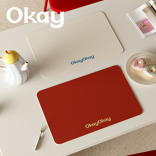 OKAY丝绒礼物皮革餐垫防水防油可擦免洗 pvc鼠标垫杯垫碗垫隔热垫