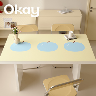 OKAY鸭梨苹果桌垫皮革ins餐桌垫pvc家用防水防油耐脏隔热垫子桌布