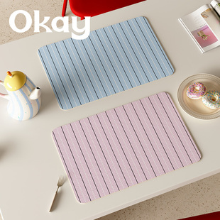 OKAY简约彩调皮革餐垫防水防油可擦免洗 pvc鼠标垫杯垫碗垫隔热垫