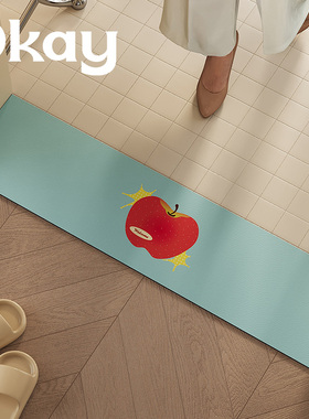 清新苹果门槛垫进门窄长条入户门浴室卫生间防滑吸水脚垫过门地垫