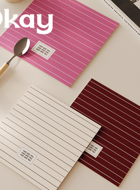 OKAY粉白棕条纹隔热垫杯垫皮革餐碗垫桌垫厨房垫防滑吸水防烫方垫