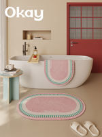 okay Blues Series Bathroom Korean-style simple absorbent floor MATS, toilet door floor MATS, bathroom door MATS and anti-slip MATS thumbnail 5