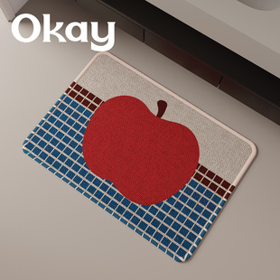 okay水果士多浴室韩系简约吸水地垫厕所门口脚垫卫生间门垫防滑垫
