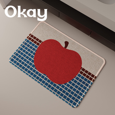 okay水果士多浴室韩系简约吸水地垫厕所门口脚垫卫生间门垫防滑垫