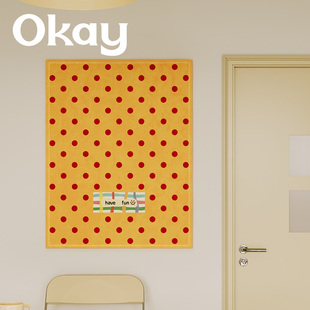 okay复古波点挂布百搭高级感客厅餐厅墙面装 饰布背景卧室床头挂毯