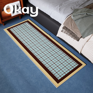 okay摩登格调床边毯地垫 ins治愈韩系卧室入户垫进门房间毛绒地毯