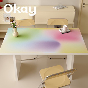 OKAY虹雾漫叠桌垫皮革ins餐桌垫pvc家用防水防油耐脏隔热垫桌布