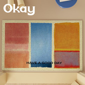 okay罗思科丝圈入户地垫门口家用可裁剪 pvc耐脏防滑除尘脚垫子