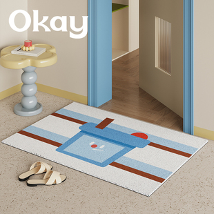 okay趣味生活丝圈入户地垫大门口家用可裁剪 pvc耐脏防滑除尘脚垫