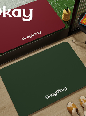 okay杰赫旬柯浴室吸水地垫格子几何厕所门口脚垫卫生间门垫防滑垫