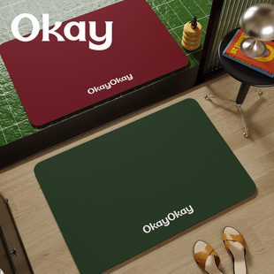 okay杰赫旬柯浴室吸水地垫格子几何厕所门口脚垫卫生间门垫防滑垫