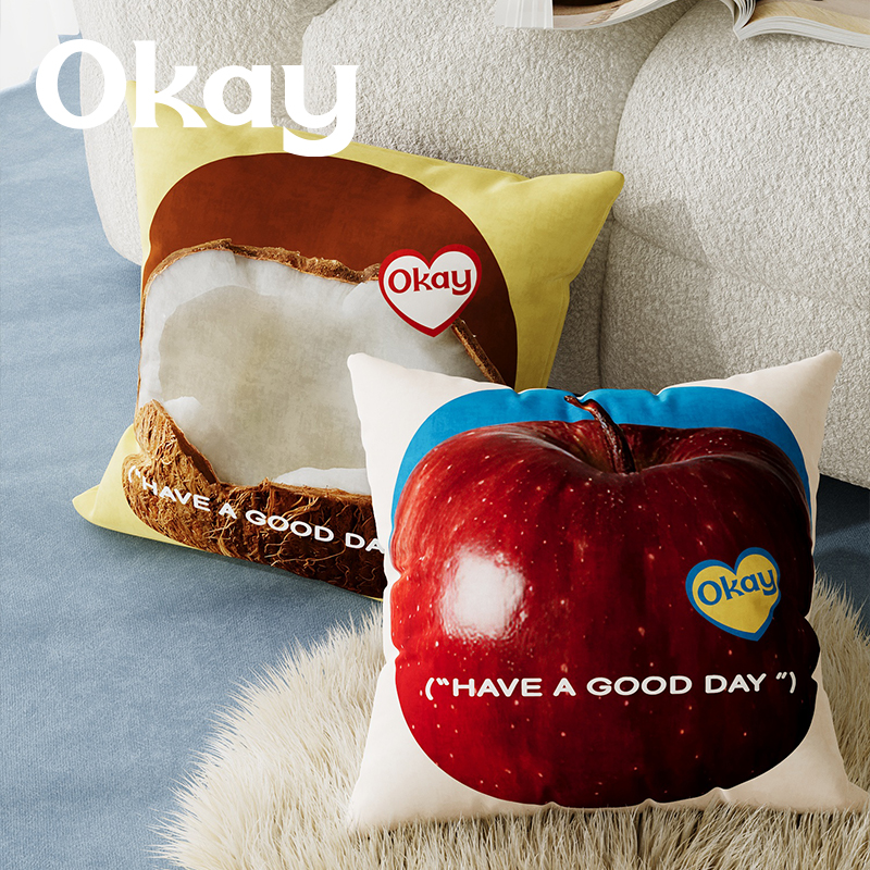 okay苹果椰子客厅沙发抱枕百搭氛围感枕套家用腰枕靠枕午睡枕车载
