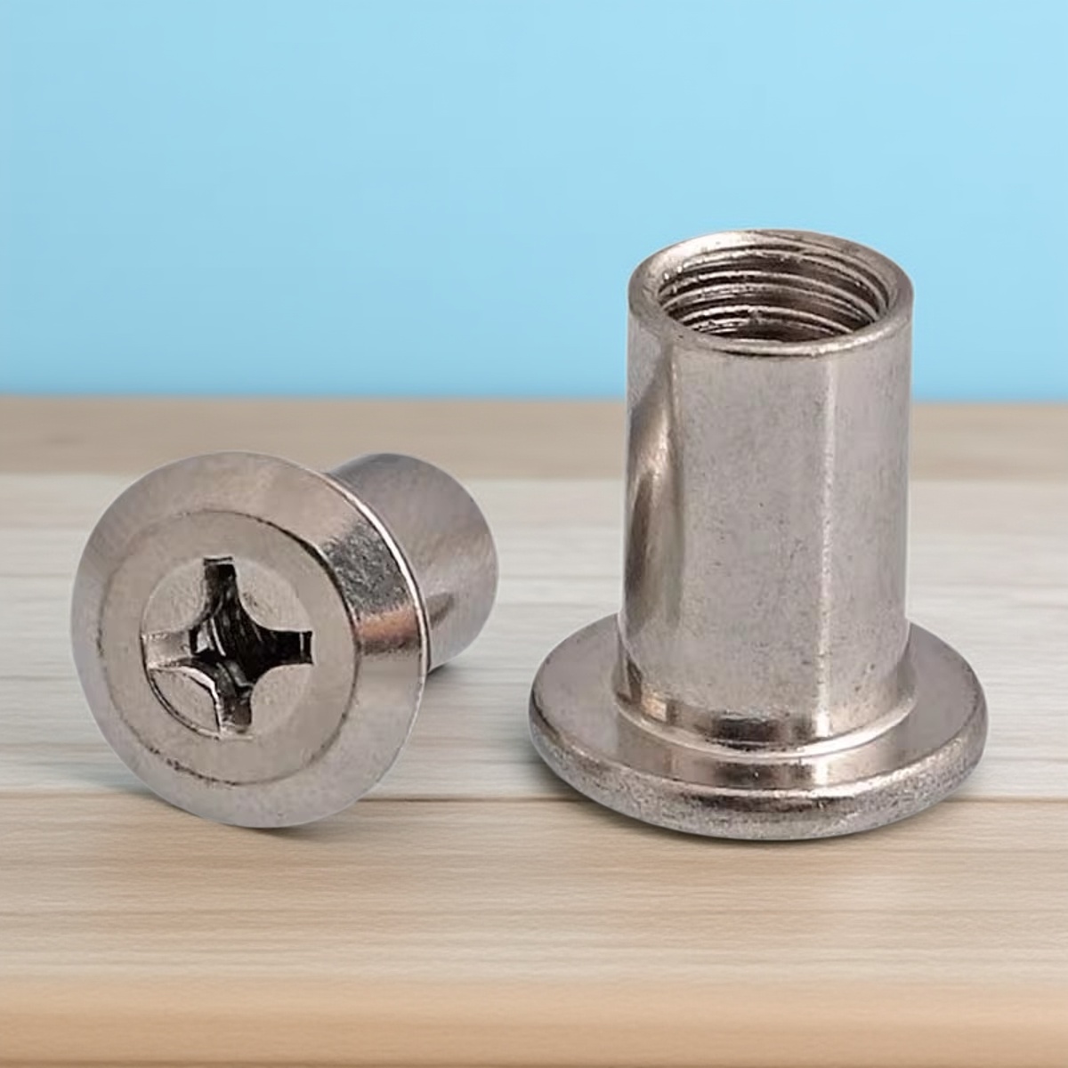 6mmm8十字通孔夹板螺母对接螺帽