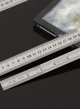 不锈钢直尺尺子钢尺直尺加厚钢板尺刻度尺30cm1米15/20/30/50cm