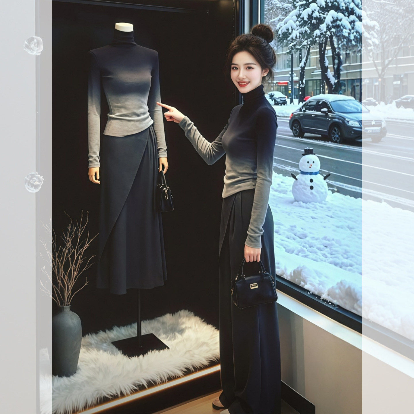 渐变色高领修身针织衫毛衣可外穿内搭女秋冬穿搭韩系显瘦辣妹上衣,个性定制/设计服务/DIY,棉服工装,淘宝优惠券,粉丝福利购,淘宝优惠卷