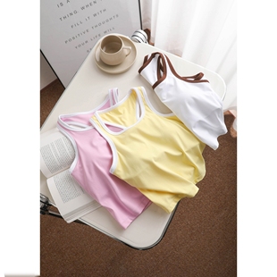 Ayako工字撞色背心 胸垫一体运动内衣女外穿健身服普拉提瑜伽美背