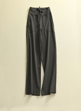 Ayako 双6锦纶 抽绳阔腿瑜伽裤 休闲运动健身阔腿裤直筒裤 舒适现