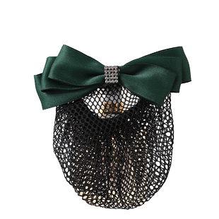 职业头花银行乘务员酒店护士空姐服务员网红工作发夹发套网兜发网