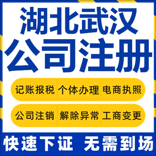 武汉公司注册湖北个体工商营业执照代办公司注销企业变更做账报税