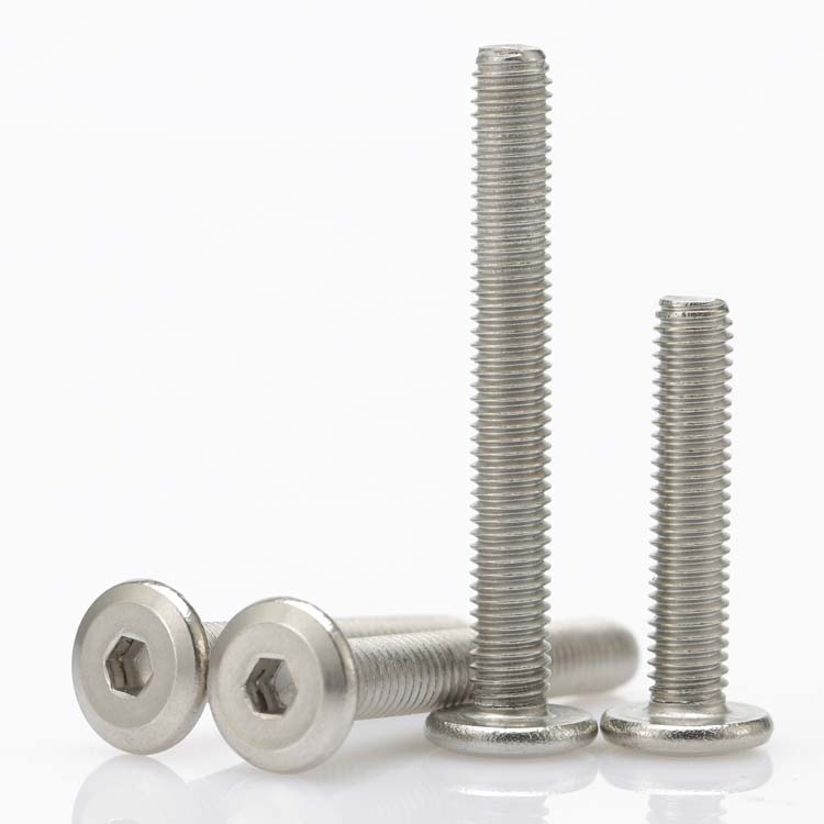不锈钢倒边平圆头内六角螺丝钉