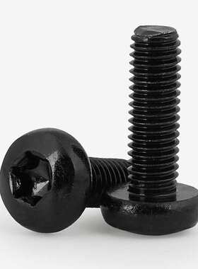 黑色304不锈钢圆头梅花螺丝钉盘头内六花防盗螺栓M2M25M3M4M5M6M8