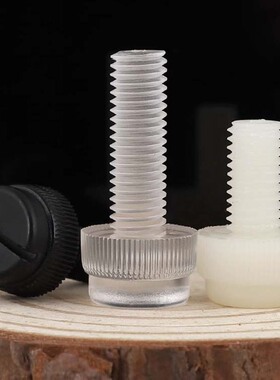 开槽尼龙一字手拧螺丝PC透明滚花亚克力塑料塑胶螺钉M3M4M4M5M6M8