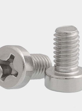 304不锈钢GB822槽圆柱头十字机螺丝钉M2M2.5M3M4-M6*5x8x10x16x20